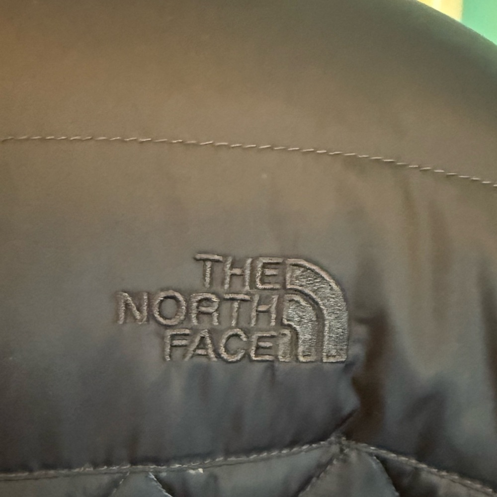 Women’s The NORTHFACE 3/4 length Navy zip jacket hood in collar Sz M - Picture 6 of 16